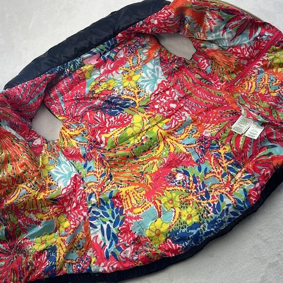 Lilly Pulitzer XS Down Navy Blue Puffer Vest Allie Packable‎ - Picture 6 of 12